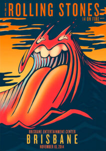 The Rolling Stones – 14 On Fire – Brisbane 2014 Concert Poster