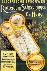 Vintage Travel Poster for Electrische Spoorweg Rotterdam-Scheveningen 1909