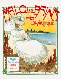 Vintage Travel Poster for Malo-les-Bains Près Dunkerque by Herpin 1898