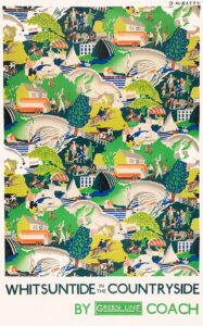 Vintage Travel Poster for Whitsuntide in the Countryside by Green Line Coach 1931