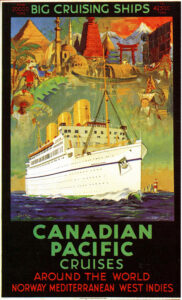 Vintage Travel Poster for Big Cruising Ships by Beck