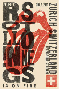 The Rolling Stones – 14 On Fire – Zurich Switzerland 2014 Concert Poster