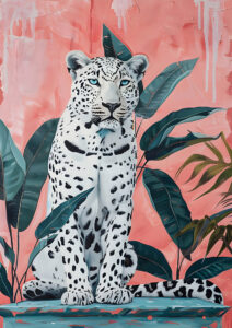 White Leopard Art Poster #1