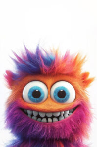 Colourful Furry Monster Customizable Poster 3 – Add Your Own Text and Photos