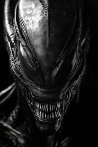 Alien Black & White Poster