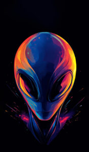 Neon Alien Customizable Poster 2 – Add Your Own Text and Photos