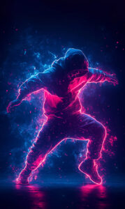 Neon Breakdancer Customizable Poster 1 – Add Your Own Text and Photos