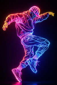 Neon Breakdancer Poster